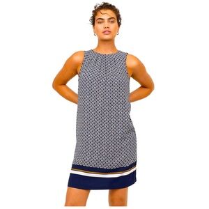 NWOT H&M Navy Cream Sheath Dress